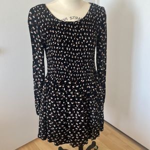 Free People Black Floral Baby Doll Dress